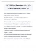 PSY381 Final Questions with 100% Correct Answers | Graded A+