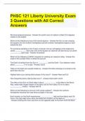 Bundle For PHSC 121 Exam Questions with All Correct Answers