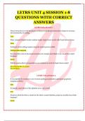 LETRS UNIT 4 SESSION 1-8  QUESTIONS WITH CORRECT  ANSWERS