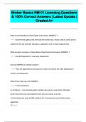 Broker Basics NM 01 Licensing Questions  & 100% Correct Answers | Latest Update |  Graded A+ 