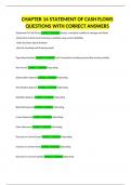 CHAPTER 14 STATEMENT OF CASH FLOWS QUESTIONS WITH CORRECT ANSWERS|100% verified