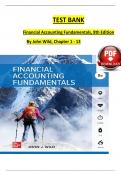 TEST BANK For Financial Accounting Fundamentals, 8th Edition By John Wild, Verified Chapters 1 - 13, Complete Newest Version