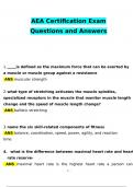 AEA Certification Exam Questions and Answers Latest (Verified Answers)