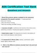 AEA Certification Test Bank Questions and Answers Latest (Verified Answers)