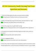 ATI RN Community Health Nursing Final Exam Questions and Answers 2024 / 2025 | 100% Verified Answers 