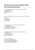 CPD Exam By Previous Student (100) Non Equation Questions with complete solution / Latest updated .