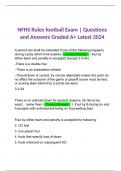 BUNDLE for NFHS FOOTBALL Exam | NFHS Rules football Exam | NFHS Football Penalties | ALL Questions and Answers Graded A+ Latest 2024