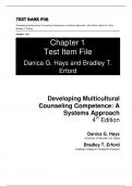 Test Bank For Developing Multicultural Counseling Competence A Systems Approach, 4th Edition by Danica G. Hays, Bradley T. Erford