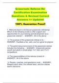 Grassroots Referee ReCertification Examination Questions & Revised Correct  Answers >> Updated  100% Guarantee Pass!!