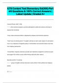 ILTS Content Test Elementary Ed(305)-Part  4/6 Questions & 100% Correct Answers |  Latest Update | Graded A+ ILTS Content Test Elementary Ed(305)-Part  4/6 Questions & 100% Correct Answers |  Latest Update | Graded A+ 