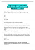 Leadership, Ethics, and Policing Certification Exam Questions and  CORRECT Answers