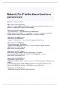 Network Pro Practice Exam Questions and Answers 100% correct