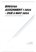 BSW3703 Assignment 1 2024 - DUE 8 May 2024