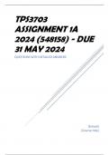 TPS3703 Assignment 1A 2024 (548158) - DUE 31 May 2024