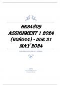 HES4809 Assignment 1 2024 (608044) - DUE 31 May 2024