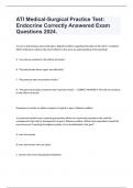 ATI Medical-Surgical Practice Test: Endocrine Correctly Answered Exam Questions 2024.