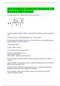 ACS Analytical Chemistry Questions and Answers 100% Correct