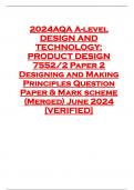 2024AQA A-level DESIGN AND TECHNOLOGY: PRODUCT DESIGN 7552/2 Paper 2