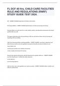 FL DCF 40 Hrs, CHILD CARE FACILITIES RULE AND REGULATIONS (RNRF) STUDY GUIDE TEST 2024.