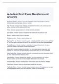 Autodesk Revit Exam Questions and Answers 100% correct