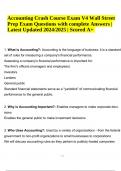 Accounting Crash Course Exam V4 Wall Street Prep Exam Questions with complete Answers | Latest Updated 2024/2025 | Graded A+. 