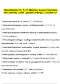 Massachusetts 1C & 2A Hoisting License Questions and Answers Latest Updated 2024/2025 | Graded A+.