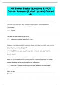 NM Broker Basics Questions & 100%  Correct Answers | Latest Update | Graded  A+