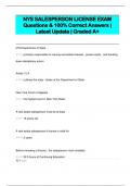 NYS SALESPERSON LICENSE EXAM  Questions & 100% Correct Answers |  Latest Update | Graded A+