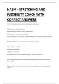 NASM - STRETCHING AND FLEXIBILITY COACH WITH CORRECT ANSWERS 