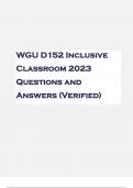 WGU D152 Inclusive Classroom 2023 Questions and Answers (Verified)