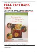 FULL TEST BANK 100% TEST BANK FOR Maternity & Women’s Health Care, 11th  Edition BY Lowdermilk UPDATED NEW ORIGINAL PDF 