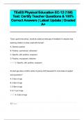 TExES Physical Education EC-12 (158)  Test: Certify Teacher Questions & 100%  Correct Answers | Latest Update | Graded  A+ 