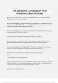 PA Emission Certification Test Questions And Answers