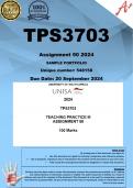 TPS3703 Assignment 50 PORTFOLIO (COMPLETE ANSWERS) 2024  - DUE 20 September 2024 