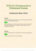 Exam 1 & Exam 2 & Exam 3 Final: NUR2115 / NUR 2115 (Latest 2024 / 2025 UPDATES STUDY BUNDLE) Fundamentals Of Professional Nursing | Questions and Verified Answers | Graded A - Rasmussen