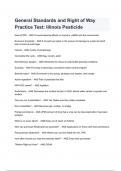 General Standards and Right of Way Practice Test: Illinois Pesticide Questions and Answers 2024( A+ GRADED 100% VERIFIED).