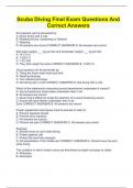 Scuba Diving Final Exam Questions And Correct Answers