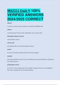 MN551 Unit 9 100%  VERIFIED ANSWERS  2024/2025 CORRECT ALREADY PASSED