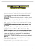 Active Listening in Nursing Exam Questions And Answers