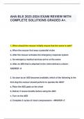 AHA BLS 2023-2024 EXAM REVIEW WITH  COMPLETE SOLUTIONS GRADED A+.