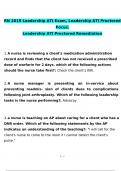 RN 2019 Leadership ATI Exam, Leadership ATI Proctored Focus,  Leadership ATI Proctored Remediation Questions and Answers Latest (Verified Answers)