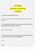 CLT Exam  Questions and Answers (Verified)