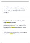 CYBERCRIMES FINAL EXAM 2022-2023 QUESTIONS  AND CORRECT ANSWERS |VERIFIED ANSWERS  GRADED A+.