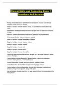 Clinical Skills and Reasoning Exam 1 Questions And Answers