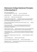 Rasmussen College Nutritional Principles in Nursing Exam 2 Questions And Answers Rated 100%