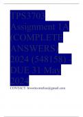 TPS3703 Assignment 1A (COMPLETE ANSWERS) 2024 (548158) - DUE 31 May 2024