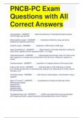 Bundle For PNCB Practice Test Questions and Correct Answers