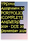 TPS3703 Assignment 50 PORTFOLIO (COMPLETE ANSWERS) 2024 - DUE 20 September 2024