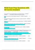 RCIS Exam Prep Questions with All Correct Answers