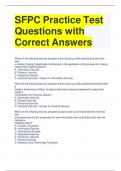 SFPC Practice Test Questions with Correct Answers